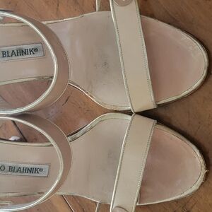 Manolo Blahnik Cream Sandals